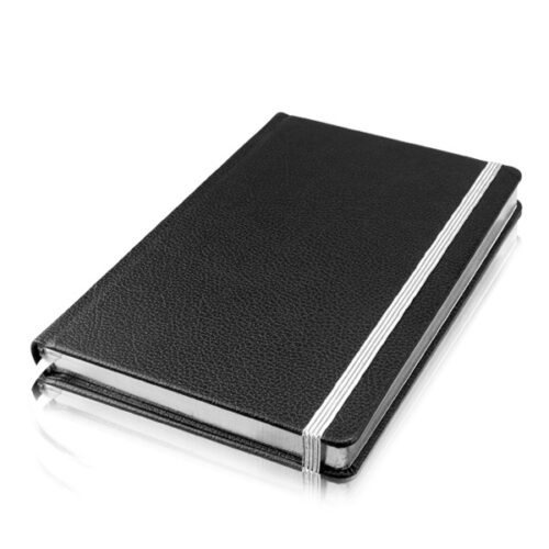 מחברת A5 מפוארת  כריכת דמוי עור קשיחה  100 דפי שורה