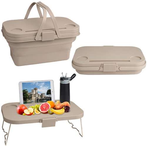 סלסלת פיקניק מתקפלת עם שולחן