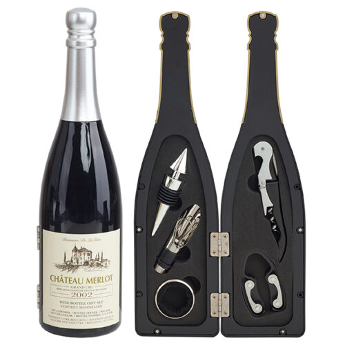 מארז אביזרים 5 חלקים ליין בקופסא מעוצבת בצורת בקבוק שמפניה