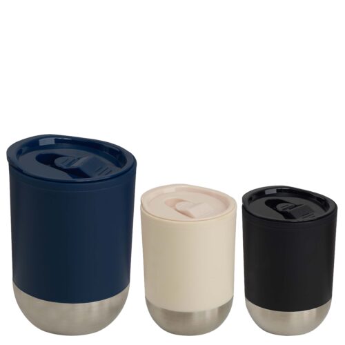 ספל תרמי פלסטי 350מ"ל תחתית נירוסטה