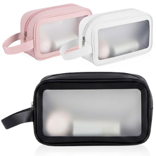 תיק כלי רחצה / איפור מעוצב דמוי עור,עם רצועת נשיאה ותליה