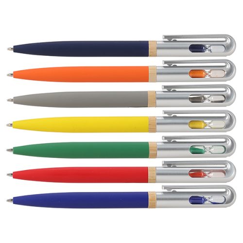  עט מתכת עם שעון חול ראש כדורי דיו תוצרת גרמניה